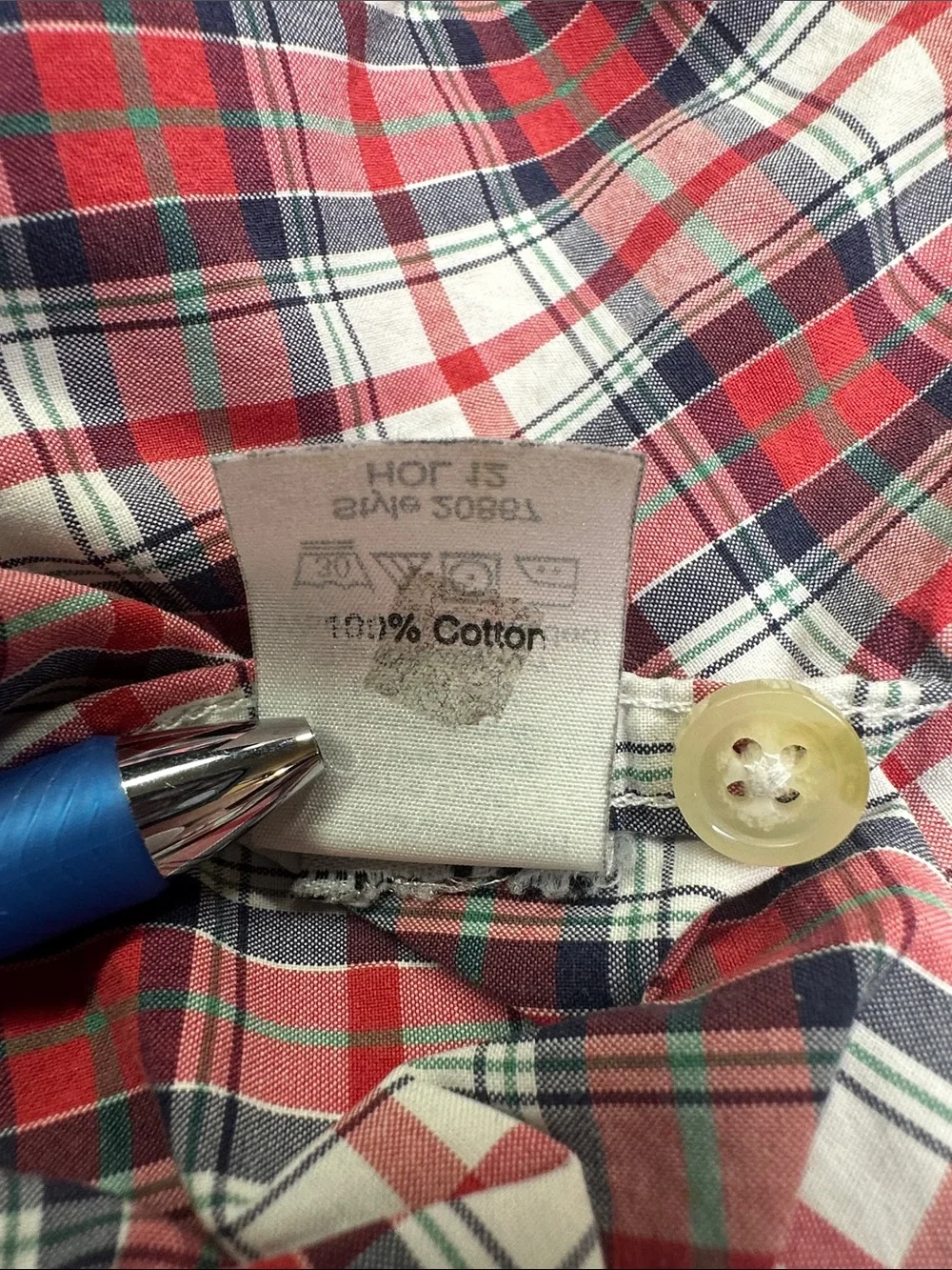 J. Crew Tartan Plaid Button Up Shirt, Men's XL Red White & Blue Cotton Casual